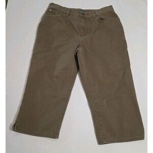 Vintage Lauren Jeans Company Brown Demin Capris Size 8 Petite 100% Cotton